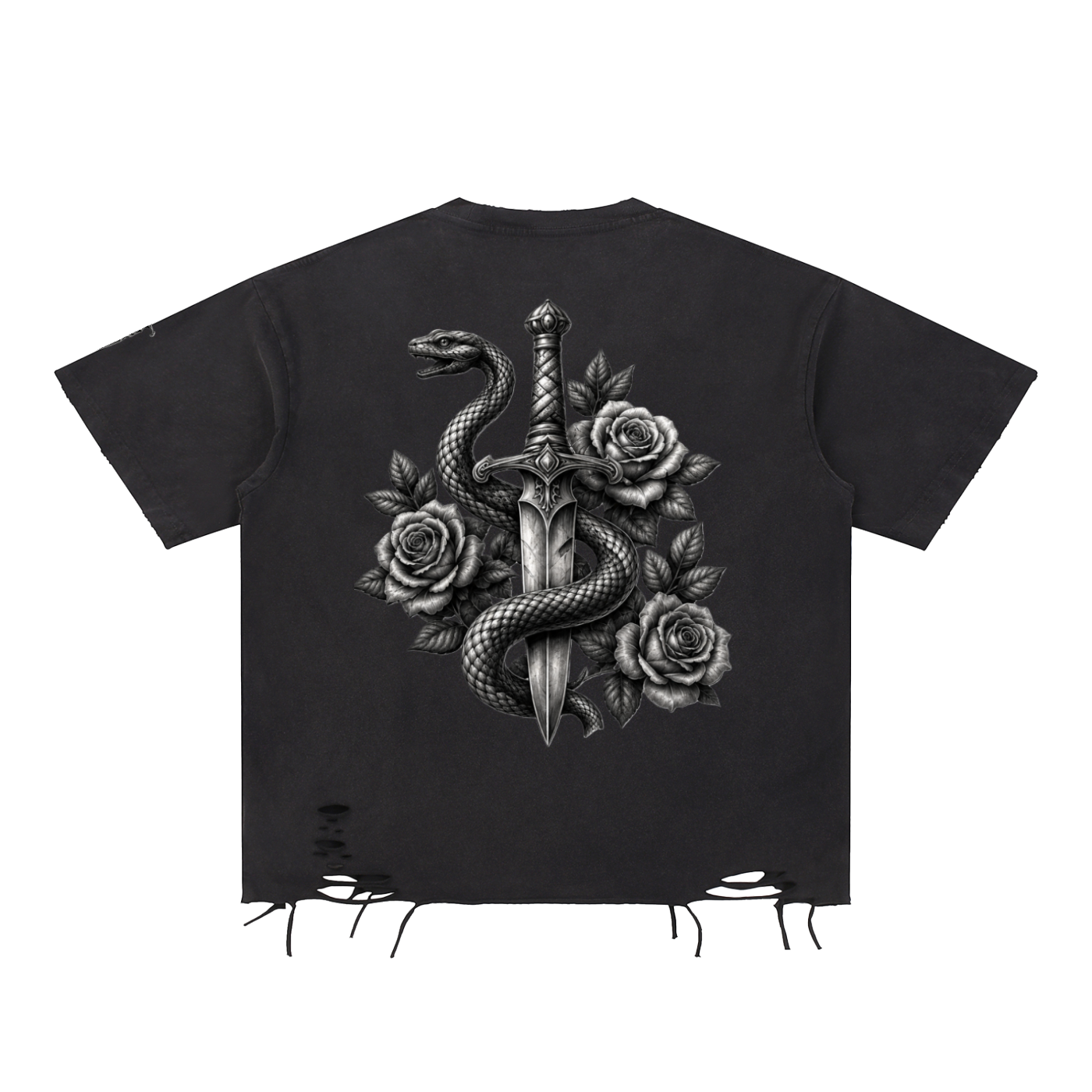 Eternal Mark – Serpent & Dagger Heavyweight Oversized Tee (Vintage Black)
