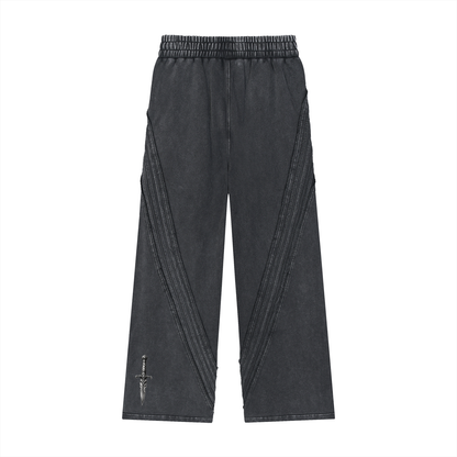 Snow Washed Tape Raw Edge Sweatpants