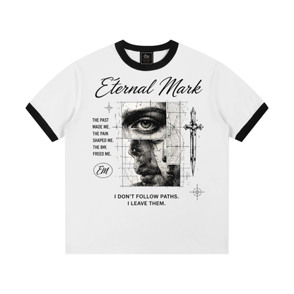 Contrast Edge Ribbed Crewneck T-Shirt