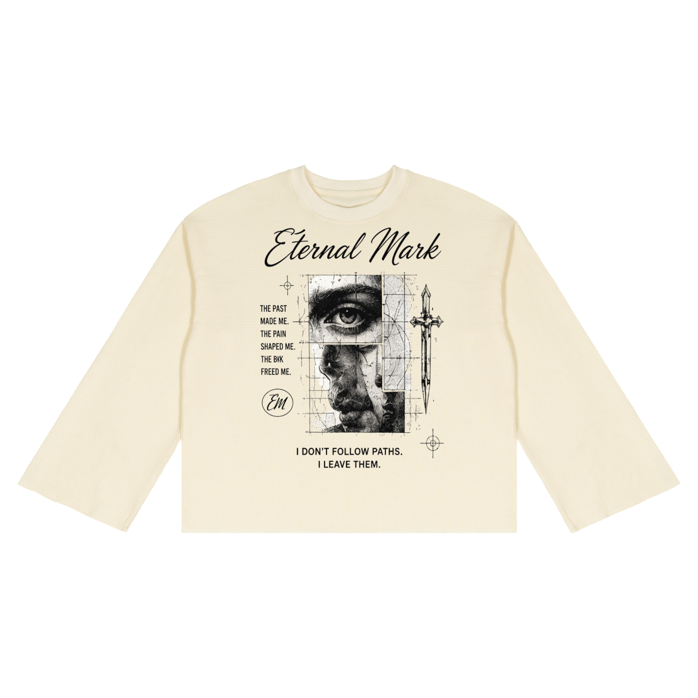 Unisex Waffle Raw Edge T-Shirt