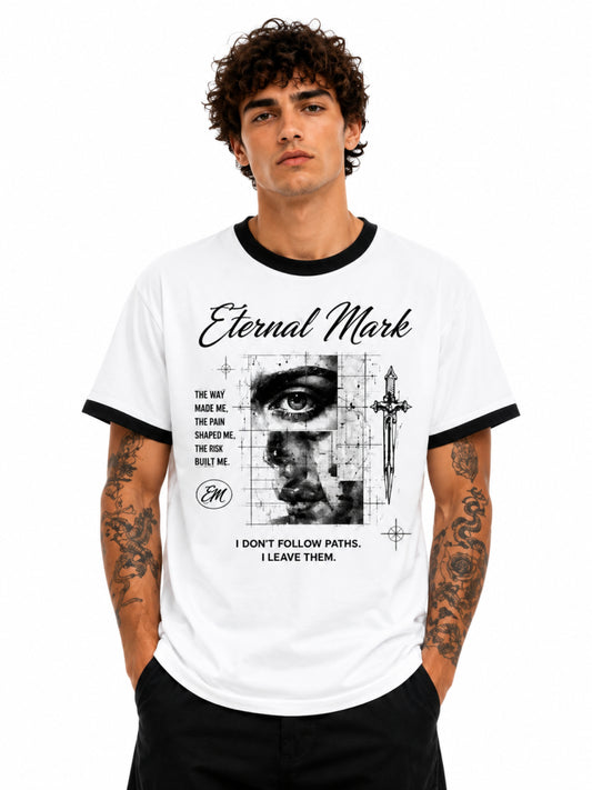 Contrast Edge Ribbed Crewneck T-Shirt