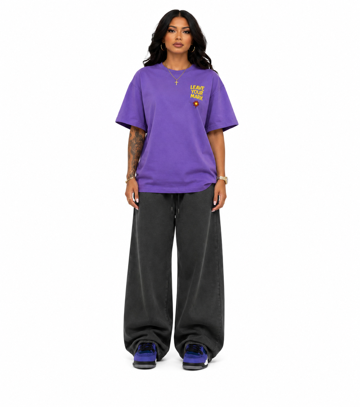 Snow Washed Tape Raw Edge Sweatpants