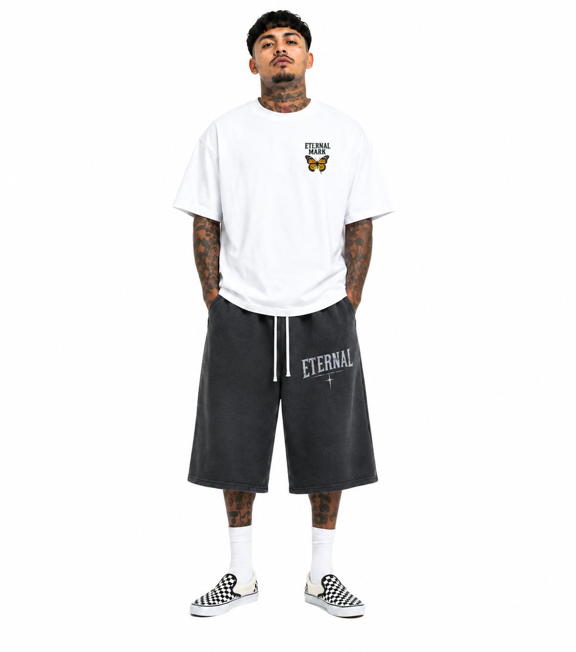Relaxed Drawstring Three-quarter Sweatpants