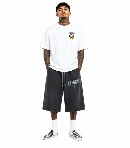 Relaxed Drawstring Three-quarter Sweatpants