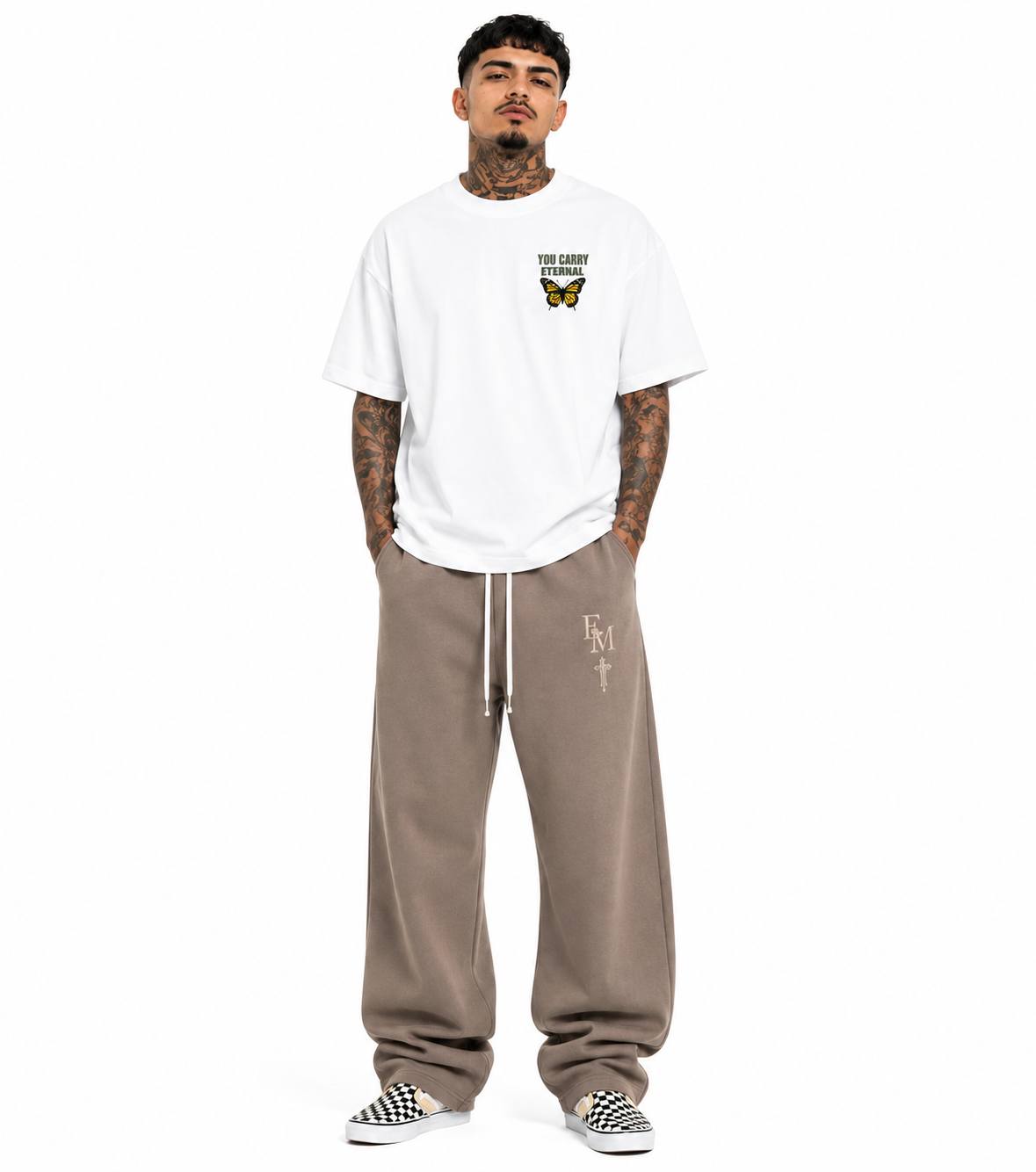 Unisex Solid Color Fleece Straight Leg Pants