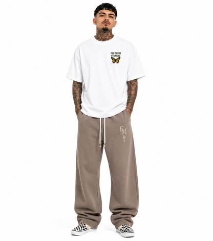 Unisex Solid Color Fleece Straight Leg Pants