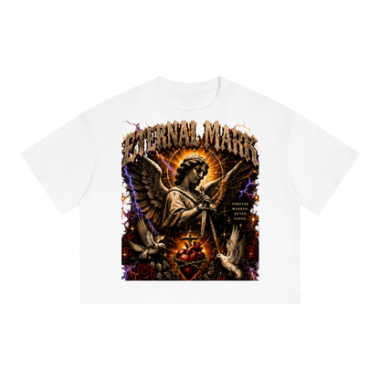 Unisex Boxy Drop Shoulder Crop T-Shirt